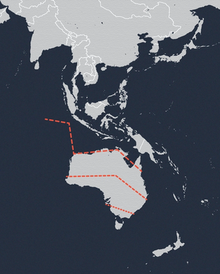 Map of Australia showing lines of defence bases and infrastructure.
